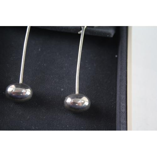 315 - Pair of Georg Jensen Sterling Silver Drop Earrings w/ Box 5g