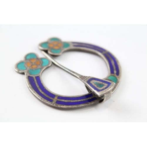 318 - Sterling Silver Scottish Revival Enamel Penannular 20g