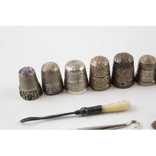 333 - 12 x Antique / Vintage .925 Sterling Silver Haberdashery Inc Charles Horner 64g