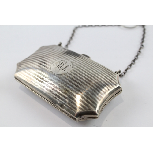 356 - Antique Hallmarked 1916 Birmingham Sterling Silver Ladies Coin Purse / Bag 72g