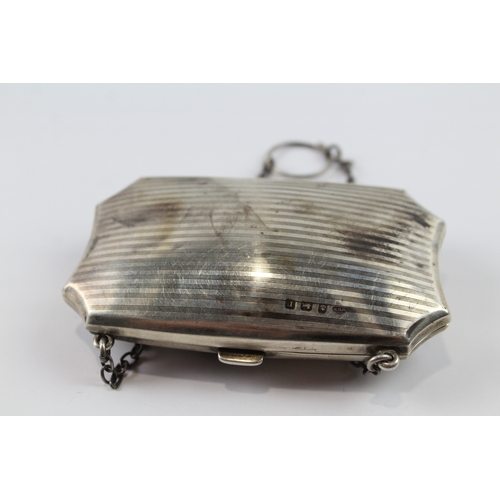 356 - Antique Hallmarked 1916 Birmingham Sterling Silver Ladies Coin Purse / Bag 72g