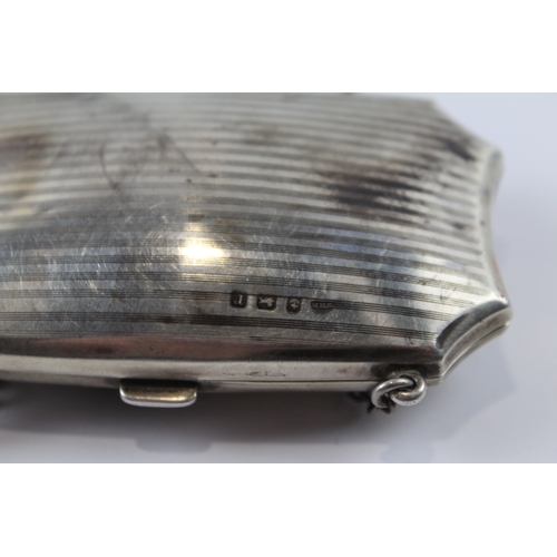 356 - Antique Hallmarked 1916 Birmingham Sterling Silver Ladies Coin Purse / Bag 72g