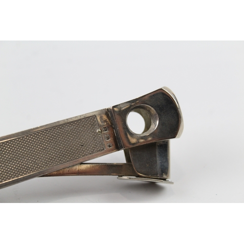 359 - Vintage Hallmarked 1977 Birmingham Sterling Silver Handled Cigar Cutter (112g)