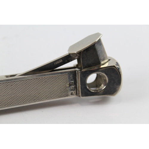 359 - Vintage Hallmarked 1977 Birmingham Sterling Silver Handled Cigar Cutter (112g)