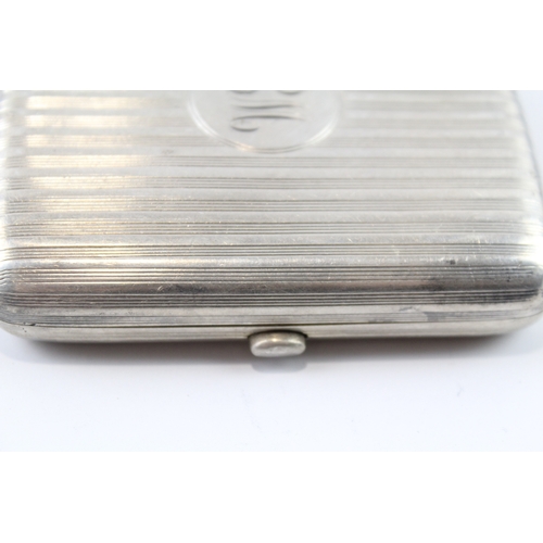 361 - Antique Edwardian 1905 London Sterling Silver Curved Cigarette Case (104g)