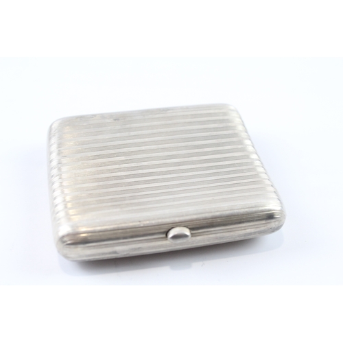 361 - Antique Edwardian 1905 London Sterling Silver Curved Cigarette Case (104g)