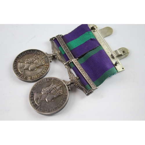 384 - ERII Mounted GSM-CSM Medal Pair 22818670 Pte-Cpl R. Reed RAMC