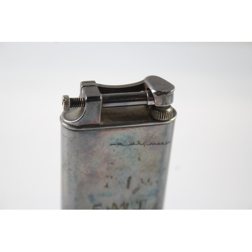 391 - Dunhill Lift Arm Silver Plated Tall Table Lighter