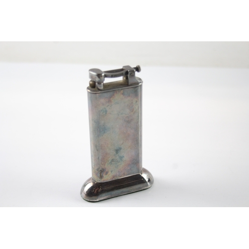 391 - Dunhill Lift Arm Silver Plated Tall Table Lighter