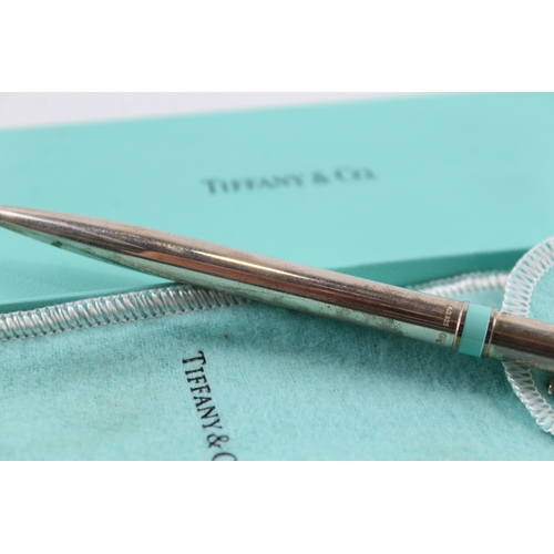 427 - TIFFANY & CO .925 Sterling Silver Ballpoint Pen / Biro WRITING w/ Enamel (19g)