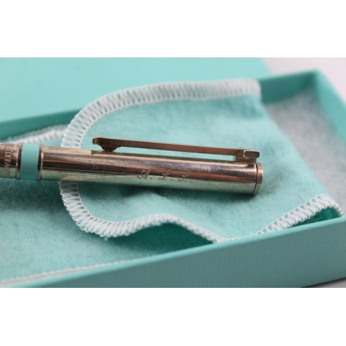 427 - TIFFANY & CO .925 Sterling Silver Ballpoint Pen / Biro WRITING w/ Enamel (19g)