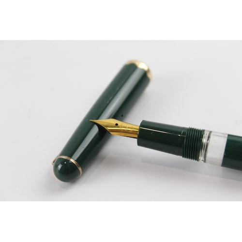 441 - Vintage Montblanc Monte Rosa Green Fountain Pen w/ Gold Plate Nib WRITING