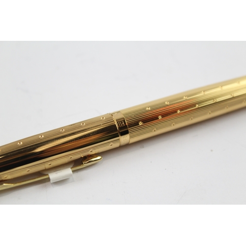 448 - Vintage Parker 75 Gold Plated Fountain Pen w/ 14ct Gold Nib WRITNG Boxed