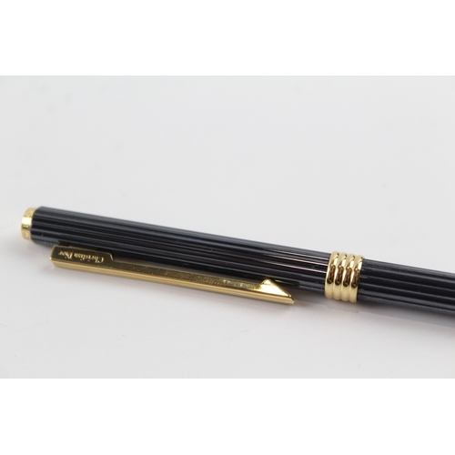 450 - Vintage CHRISTIAN DIOR Metallic Navy & Gold Plate Ballpoint Pen WRITING Boxed