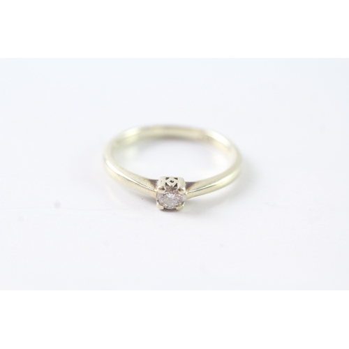 84 - 9ct gold vintage diamond solitaire ring (1.9g) Size K