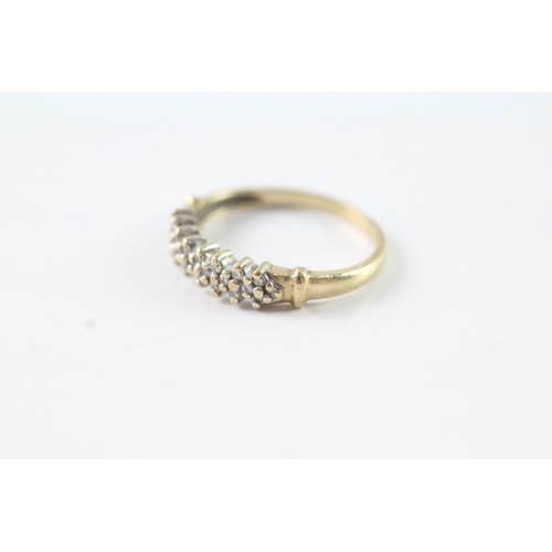 88 - 9ct gold diamond multi row half eternity dress ring (1.6g) Size K