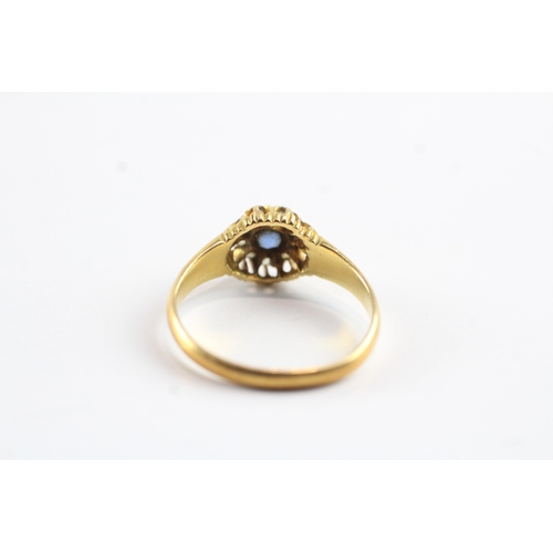 9 - 18ct gold diamond and sapphire ring Size K 1/2