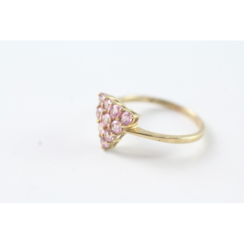 90 - 9ct gold pink sapphire dress ring (1.7g) Size N 1/2