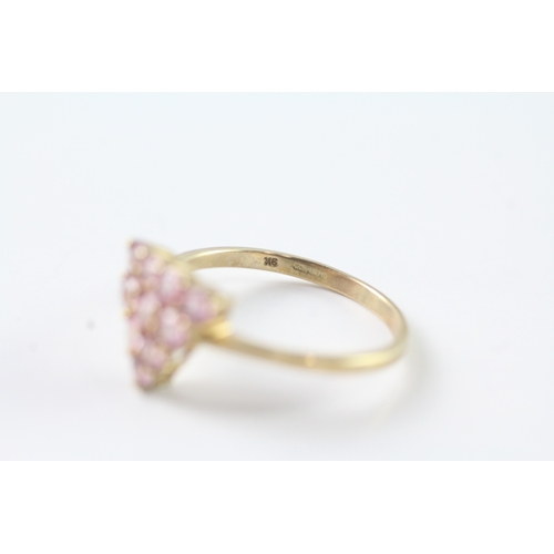 90 - 9ct gold pink sapphire dress ring (1.7g) Size N 1/2