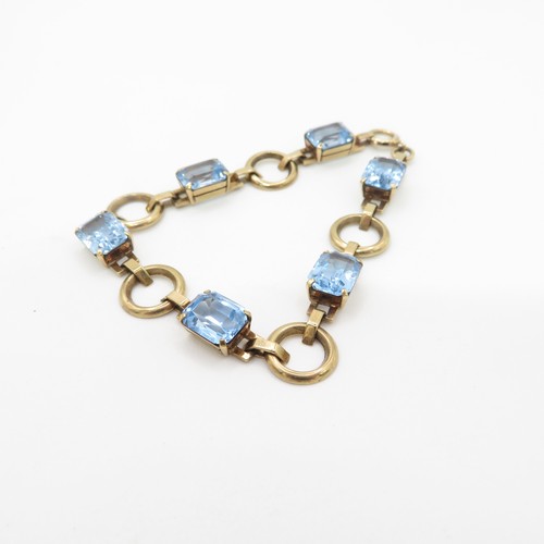 58 - 9ct gold blue gemstone bracelet (11.7g)