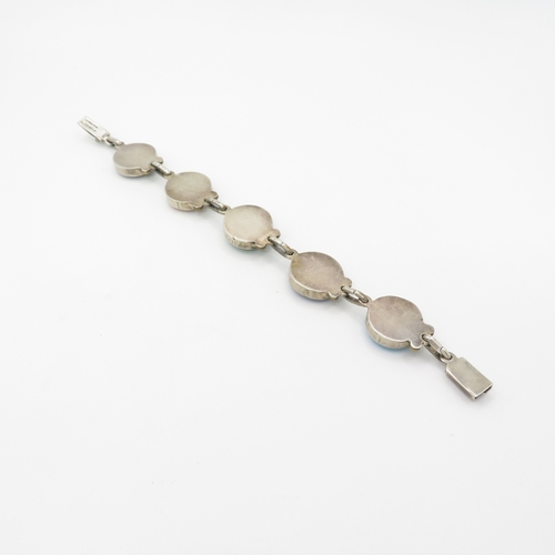 271 - Silver bracelet with multicolour gemstones (39.9g)