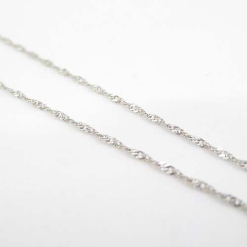 1 - 18ct White gold necklace with 0.2ct diamond - Total weight 3g