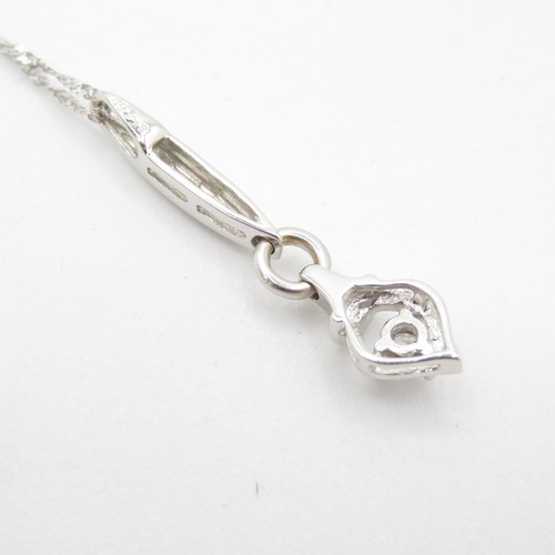 1 - 18ct White gold necklace with 0.2ct diamond - Total weight 3g