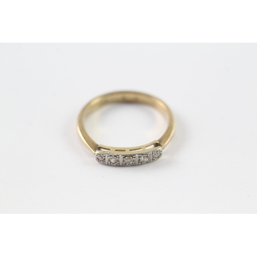 103 - 9ct gold five stone diamond ring (2.4g) Size N