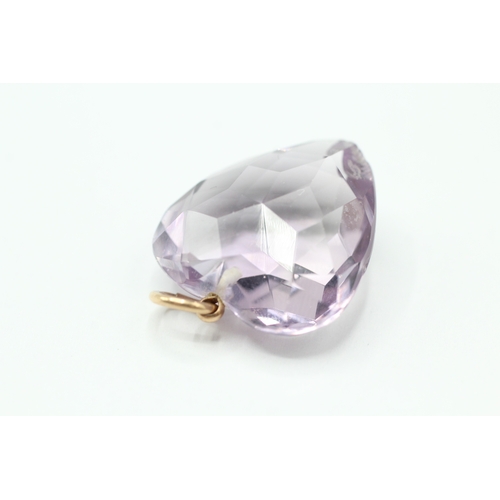 117 - 9ct gold amethyst heart pendant (4.9g)