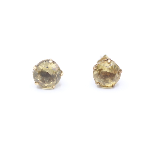 120 - 9ct gold citrine stud earrings (2.8g)