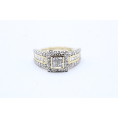 125 - 10ct gold vari-cut diamond dress ring (3.7g) Size L