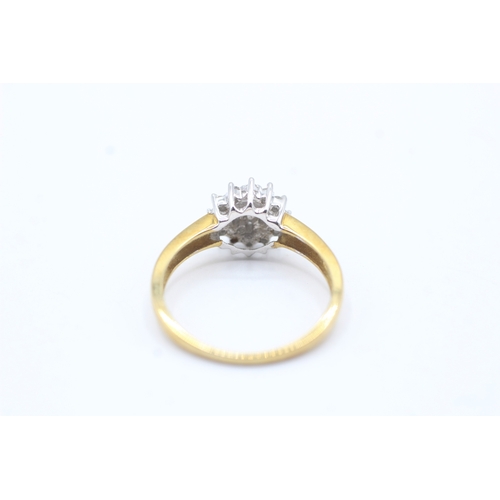 126 - 9ct gold parve set diamond cluster ring (2.3g) Size P