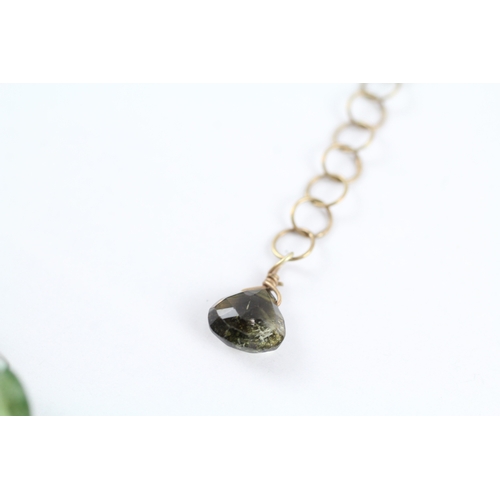 140 - 9ct gold clasped tourmaline necklace (25.1g)