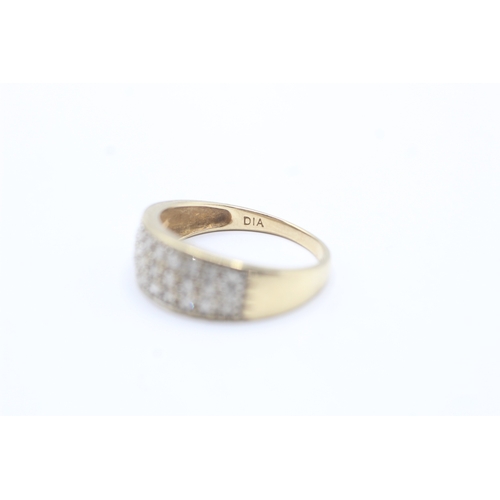 153 - 9ct gold diamond three row eternity ring (2.8g) Size T