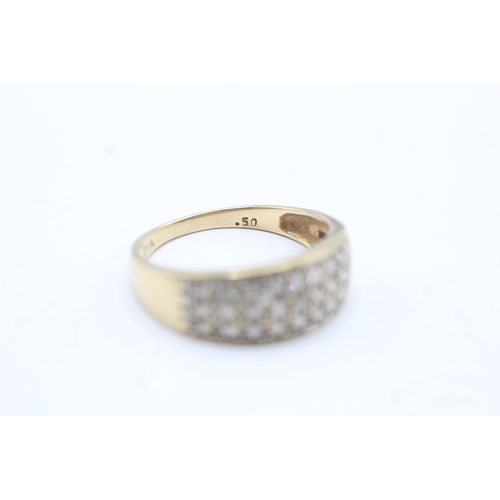 153 - 9ct gold diamond three row eternity ring (2.8g) Size T