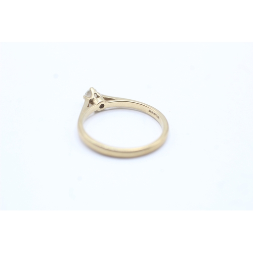 187 - 9ct gold diamond solitaire ring (1.8g) Size O