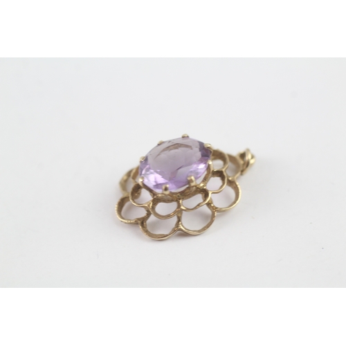 204 - 9ct gold amethyst pendant (1.7g)