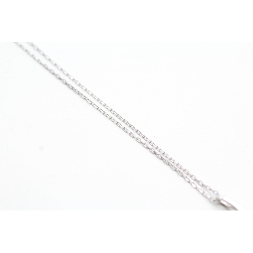 23 - 9ct white gold diamond set pendant necklace (1.8g)