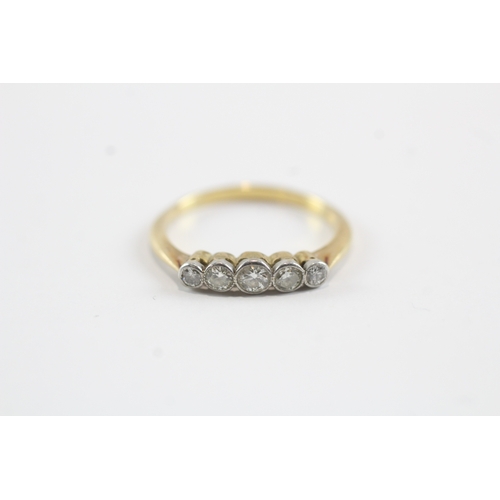 248 - 18ct gold diamond five stone dress ring (2g) Size K