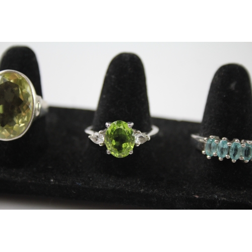 259 - Collection of Sterling Silver TGGC Gemstone Rings inc. Topaz, Peridot x 4 22g