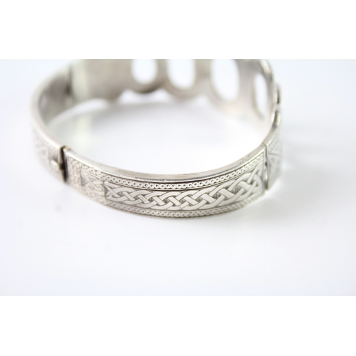 260 - Victorian Scottish Revival Sterling Silver Bangle 33g