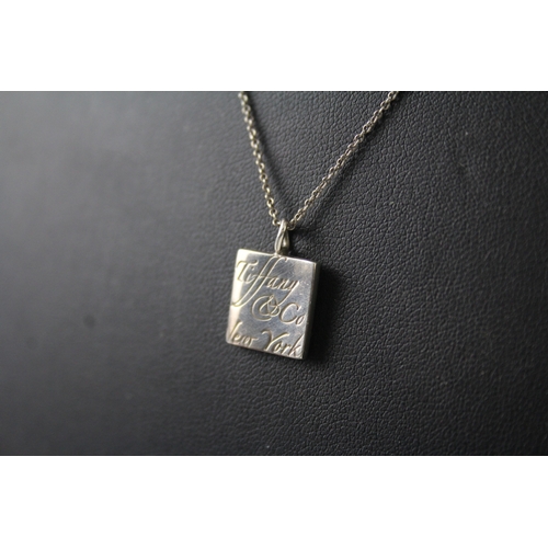 267 - Tiffany & Co Sterling Silver Square Pendant Necklace 4g