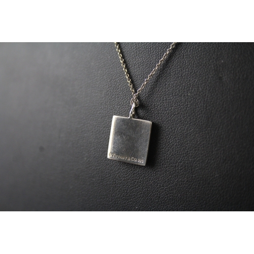 267 - Tiffany & Co Sterling Silver Square Pendant Necklace 4g