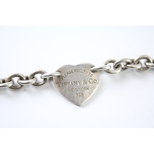 271 - Tiffany & Co Sterling Silver Belcher Link Bracelet w/ Heart Feature 27g