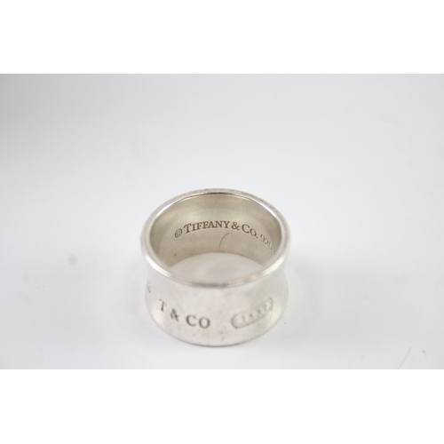 288 - Tiffany & Co Sterling Silver Wide Concave Band Ring 10g