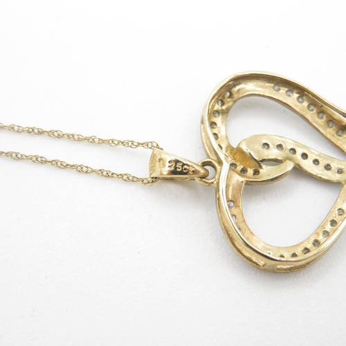 3 - 9ct Gold Pendant and Chain 2.2g