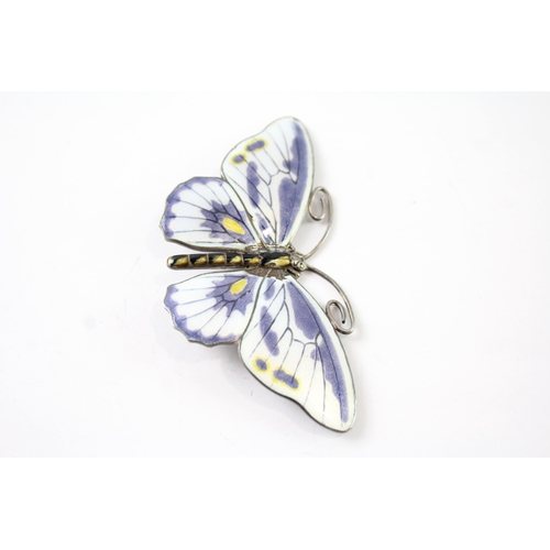 302 - Marius Hammer 930 Silver Large Enamel Butterfly Brooch 28g