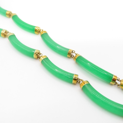 6 - 14ct Gold and Jadeite Necklace 25.5g