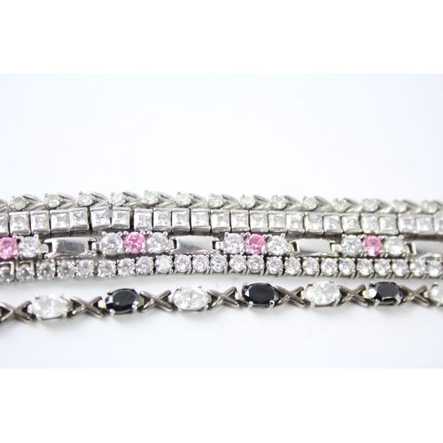 307 - Collection of Sterling Silver CZ Tennis Bracelets x 5 51g