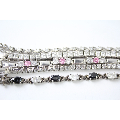 307 - Collection of Sterling Silver CZ Tennis Bracelets x 5 51g